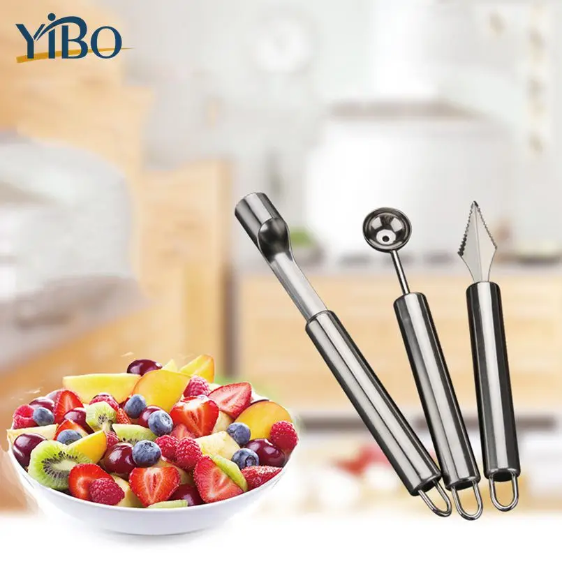 Buy YIBO Sainless Steel 3Pcs/Set Fruit Salad Tools