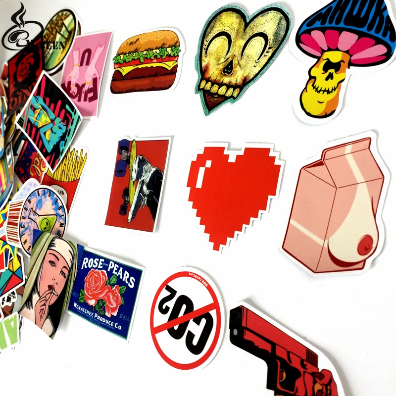 100 шт./лот не повторяющиеся Мультяшные наклейки в западном стиле для чемоданов