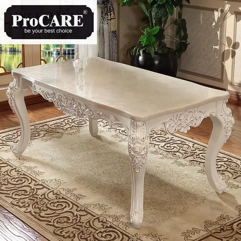 French New Design Dinning Room Furniture marble table wooden carving dinning table sets
