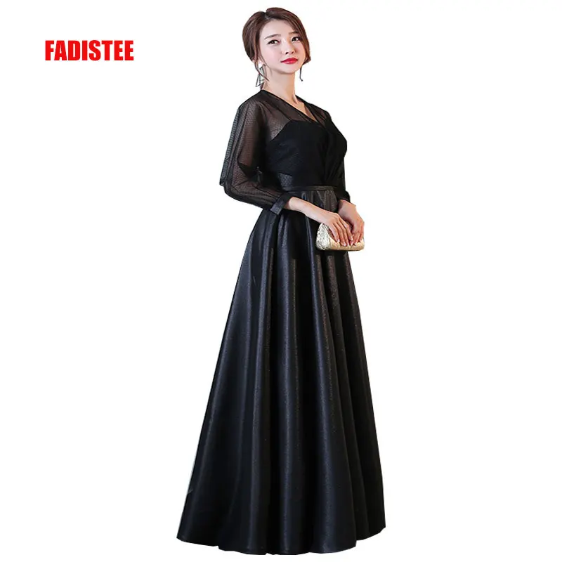 

FADISTEE New arrival party elegant evening dresses prom dress lace see through back Robe De Soiree A-line long sleeves style