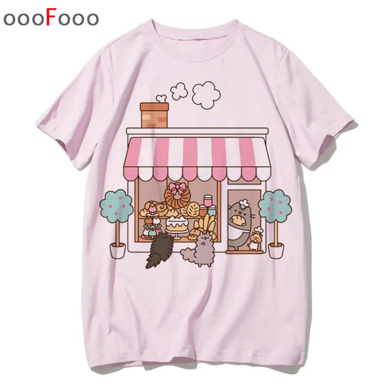 Pusheen женские футболки с рисунком кота женская футболка Топ Футболка kawaii корейского размера плюс 90s harajuku Повседневная графическая - Цвет: 1589