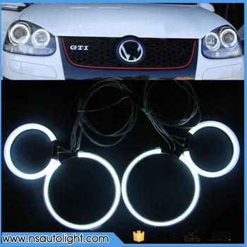 

free shipping One set 4 pcs 95mm & 125mm angel eyes ring multicolor ccfl angel eyes car headlights for VW for GOLF 5