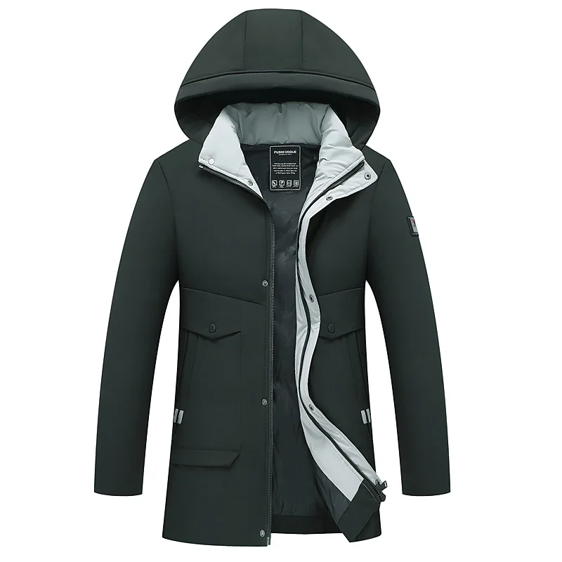 Мужская одежда зимняя куртка мужская с капюшоном хлопковая стеганая длинная Мужская Парка утепленная куртка мужская зимняя куртка куртки - Цвет: lv ka