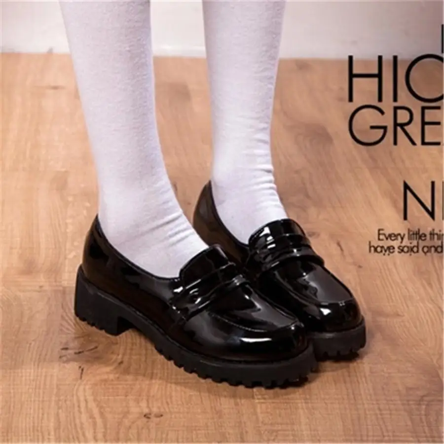 Cute Lolita Girl Women Maid Round Toe Leather Shoes Japan School