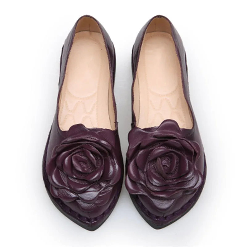 TIMETANG/Коллекция года; женская обувь ручной работы из натуральной кожи; мягкая обувь на плоской подошве с цветочным принтом; обувь для вождения Осенняя женская обувь на плоской подошве с острым носком; C222