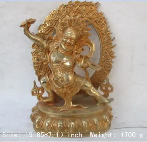 

Elaborate Chinese Tibetan Buddhism brass exorcism statue