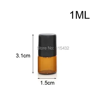 

Wholesale 1ML 1/4 Dram Amber Roll on Glass Bottle, 1CC Sample Vial, Small Essential Oil Bottle + Metal Roller Ball 1200pcs/lot