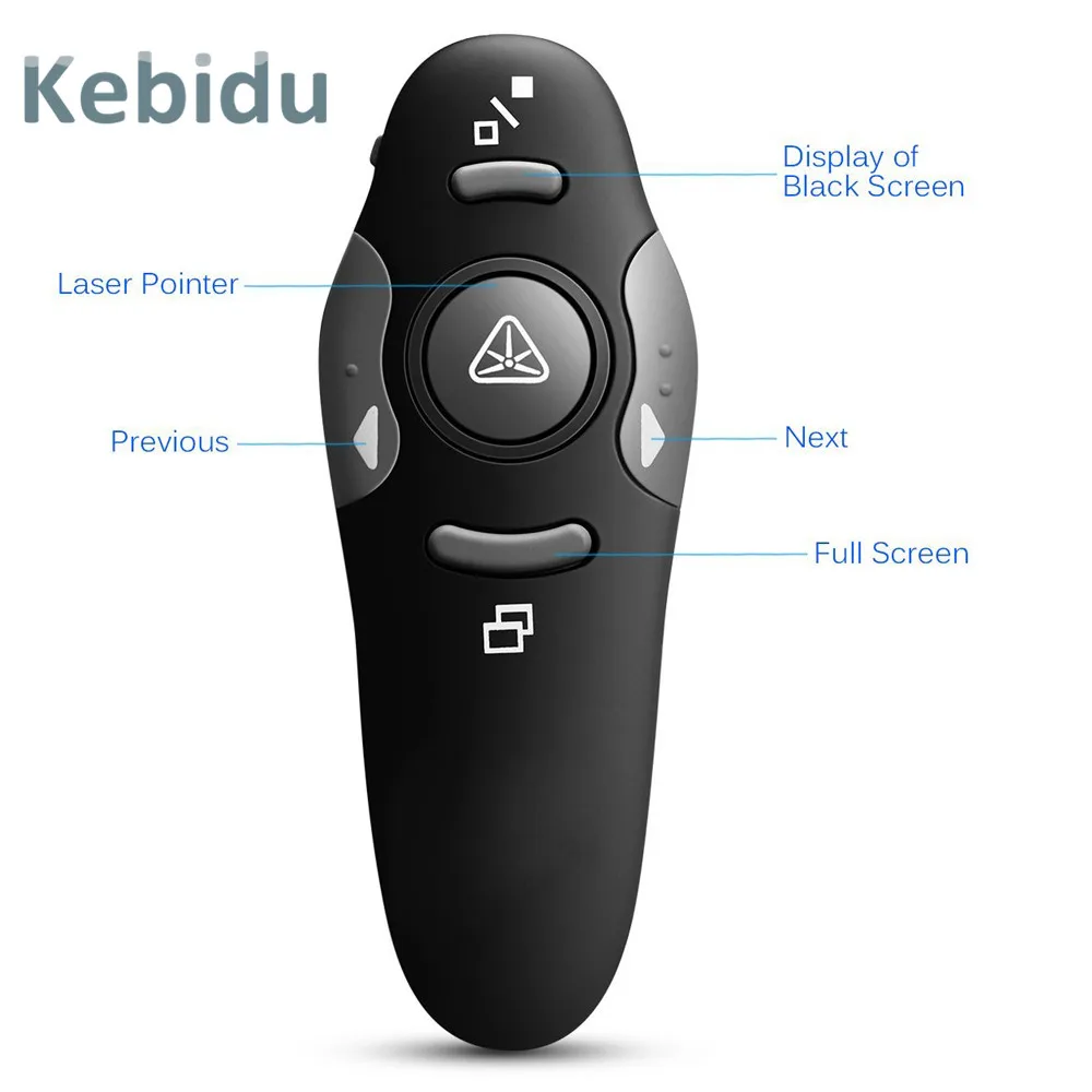 

kebidu Wireless RF Remote control IR PPT Presenter USB Laser Pointer presentation presenter pen Red Laser Pointer for PC
