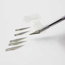 Нескользящий металлический скальпель набор инструментов инструмент для резьбы DIY ремесленный нож+ 6 лезвий для мобильного телефона записная книжка модель инструмент резак для бумаги