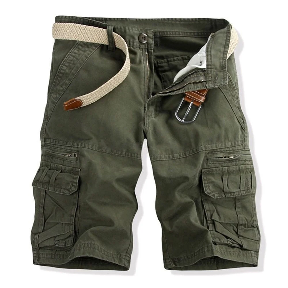 

Summer Cargo Pants Mens Military Cargo Shorts Multi-pocket 2019 New Solid Color Shorts Male Cotton Loose Work Casual Short Pants