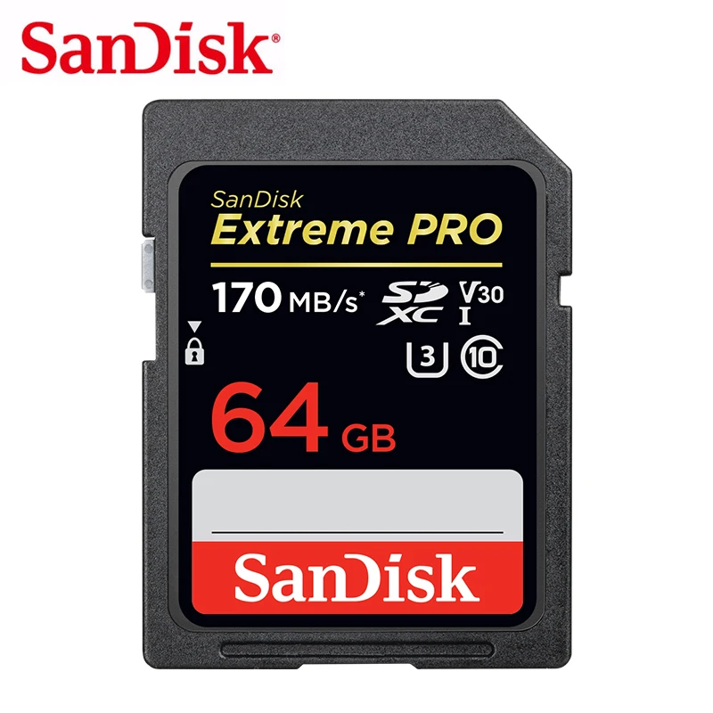 SanDisk 128GB SD Card 64GB SDXC Memory Card 256GB U3 Class10 V30 UHS-l Extreme PRO Camera SD Card For 4K UHD Recording 170MB/s