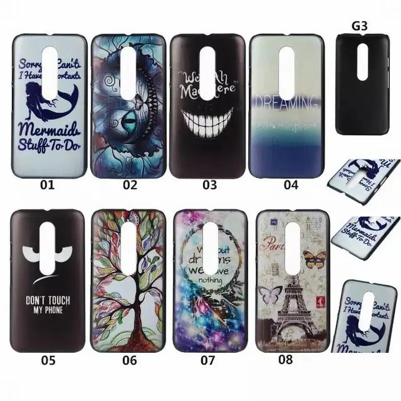 Cubierta de la caja del móvil de plástico duro funda para motorola coque moto g3 g tercera generación de dibujos animados de lujo capa para celular|case cover|capa para celularcover