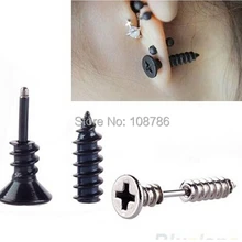 2 шт нержавеющая сталь винт серьги гвоздики для мужчин женщин ухо ногтей пирсинг серьги-гвоздики ювелирные изделия для тела