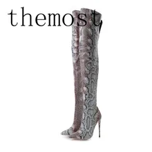 ARQA/пикантные модные женские сапоги на высоком каблуке; Роскошная обувь на каблуке 12 см; сапоги; женские сапоги до колена с острым носком