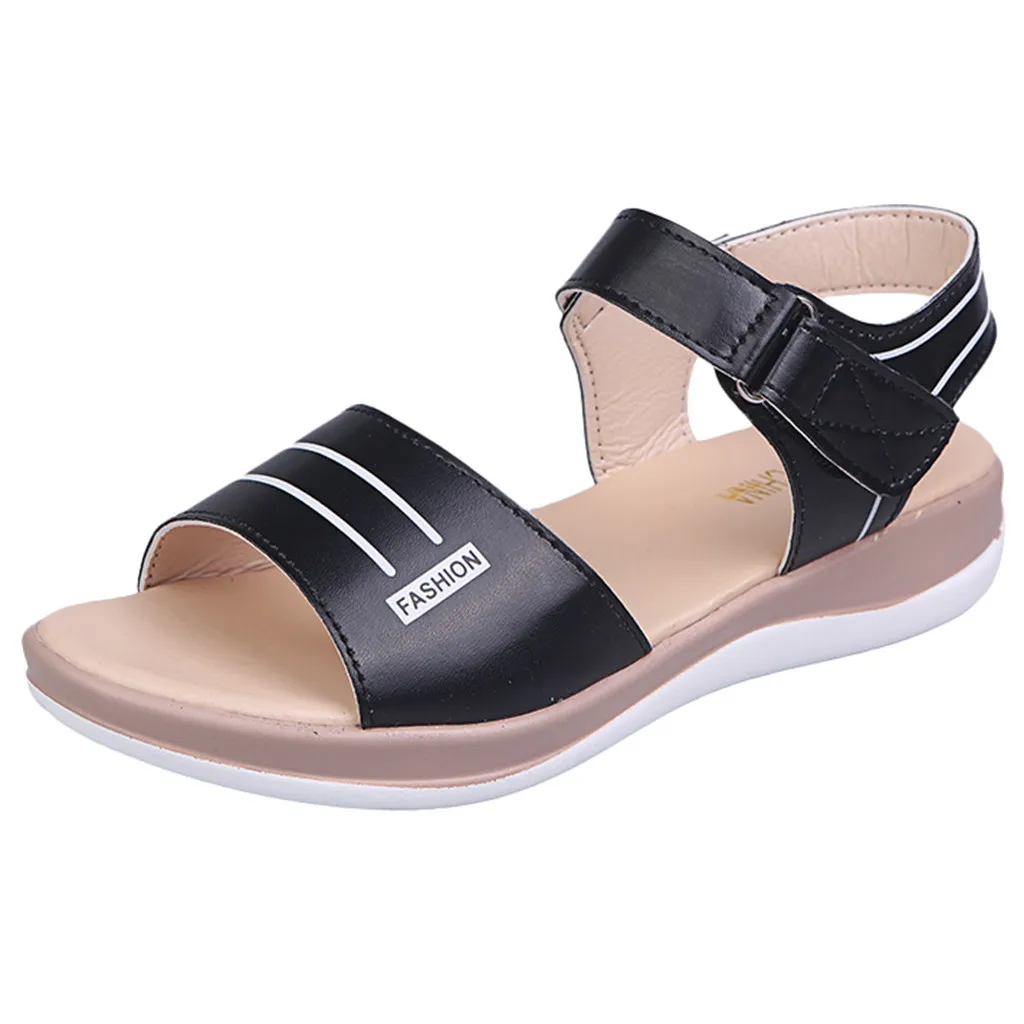 Для женщин Дамская обувь и sandalsFashion дикий сандалии с круглым носком однотонные