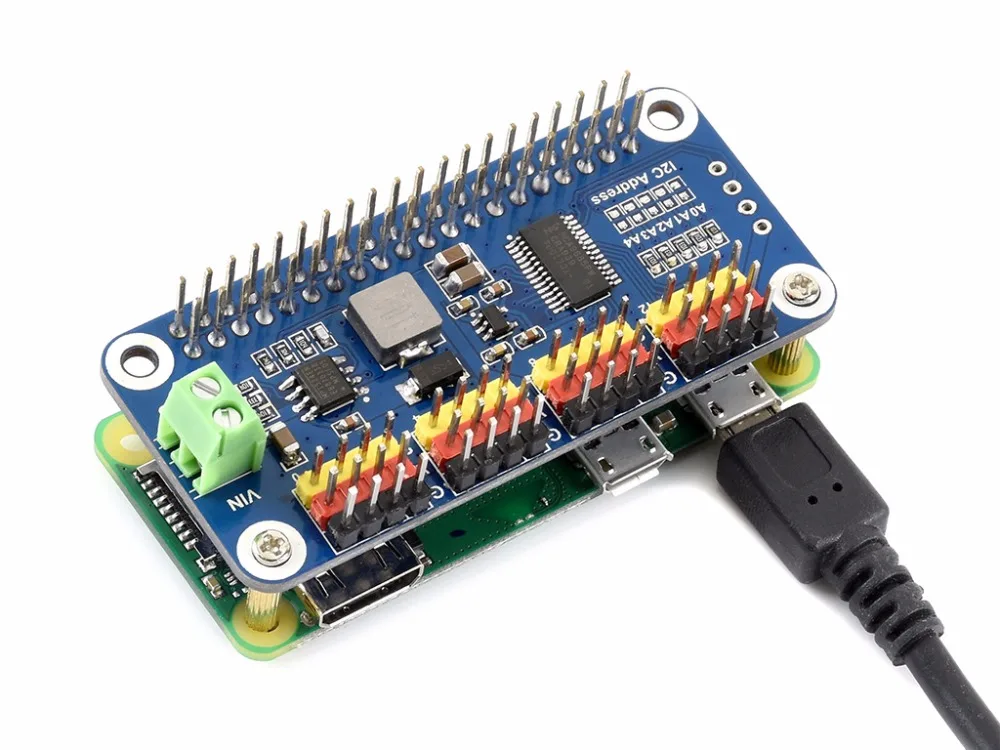

Servo Driver HAT for Raspberry Pi, 16-Channel, 12-bit, I2C Interface Supports Jetson Nano supports Raspberry Pi series boards