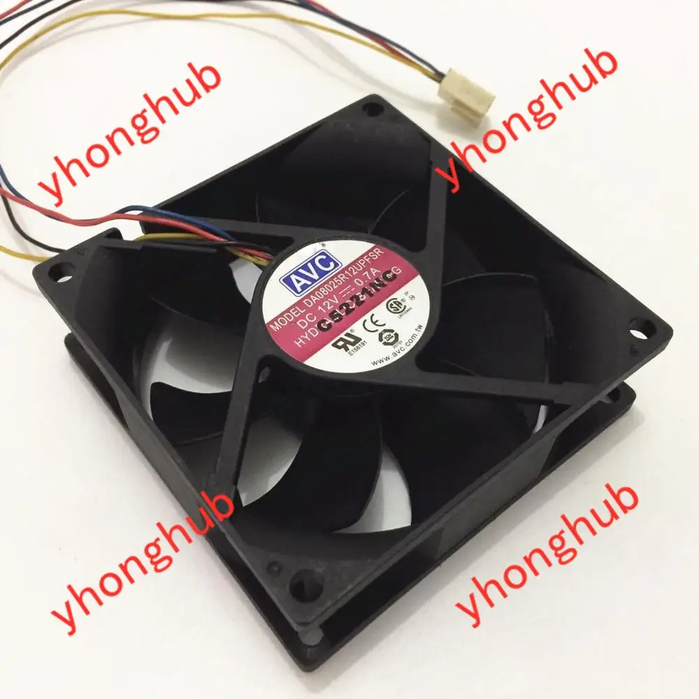 

AVC DA08025R12UPFSR Server Cooler Fan DC 12V 0.7A 80x80x25mm 4-wire