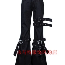 27-40! Для мужчин новые личности заклепки газа отверстие хип-хоп джинсы в стиле панк, большие размеры Штаны певица костюмы брюки