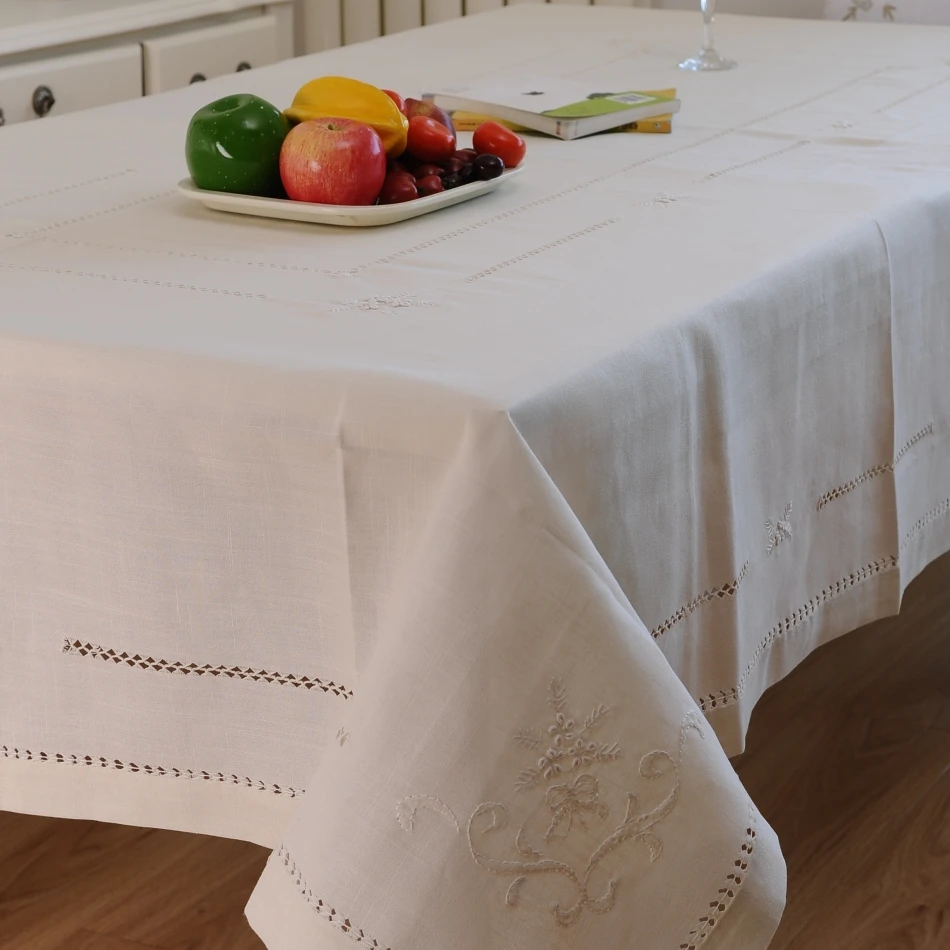 HETAIYIYUAN Modern brief round tablecloth embroidery dining table cloth