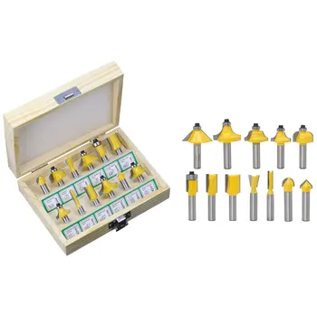 

8mm Wood Cutter Carbide Shank Mill Woodworking Trimming Engraving Carving Cutting Tools 12pcs Milling Cutter Router Bit Set