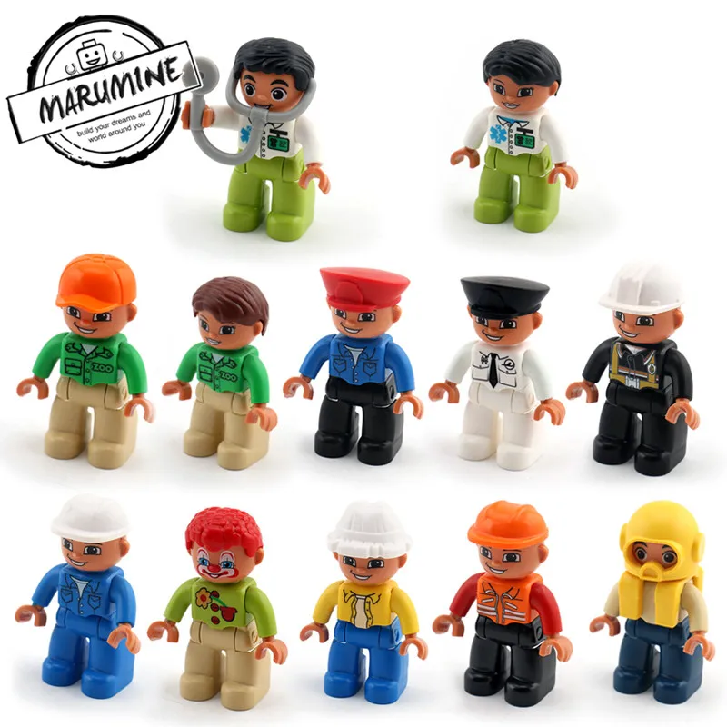 

MARUMINE Duplo Blocks Figures 13 Kinds Career Accessories Big Bricks Parts Kids DIY Education Toys for Playing