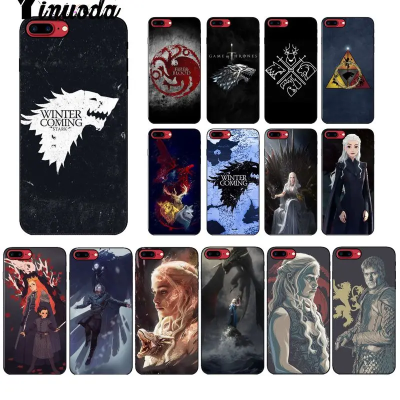 

Yinuoda Game Thrones Wolf Newly Arrived Black Cell Phone Case for iPhone X XS MAX 6 6S 7 7plus 8 8Plus 5 5S XR