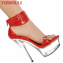 Пикантные туфли принцессы для ночного клуба с открытым носком на каблуке 15 см; туфли на высоком каблуке; женские босоножки для торжеств