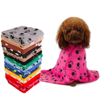 

Pet Dog Bed Blanket Dog House Mat Winter Warm Dog Mat Nest Blankets Soft Fleece Cotton Pet Blanket Paw Print
