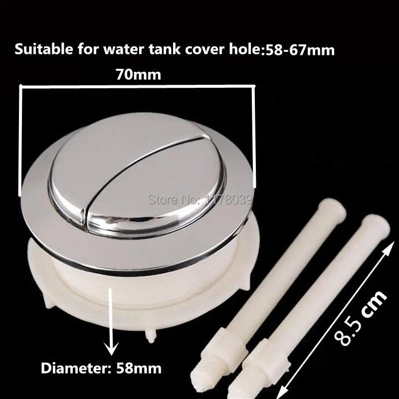 

Toilet seat water tank double button,Round Toilet dual push button,Suitable for water tank cover round hole 58-67mm,J17351