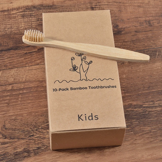 10PC Kids Soft Bristles Bamboo Toothbrush eco friendly Childrens Toothbrushes Biodegradable Plastic-Free Oral Care Tooth Brush 5