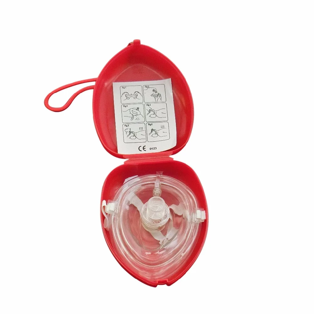 2 Pcs/pack New Cpr Resuscitator Rescue Mask/CPR Face Shield/ First Aid CPR Breathing Mask For Training Red