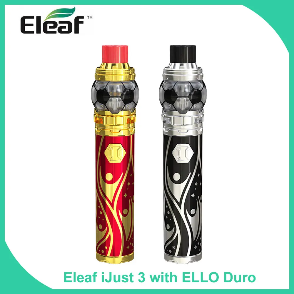 

Original Eleaf iJust 3 Kit WR Version with ELLO Duro Atomizer 7.5ml capacity 80W HW-M 0.15ohm/HW-N 0.2ohm Starter Kits E-Cig