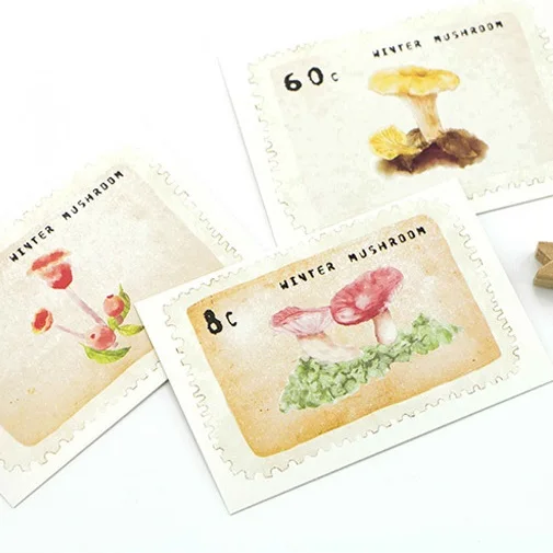 multi-use 5.2*8cm 54pcs Mini Card mushroom stamp design Scrapbooking party invitation cards valentine Christmas | Дом и сад