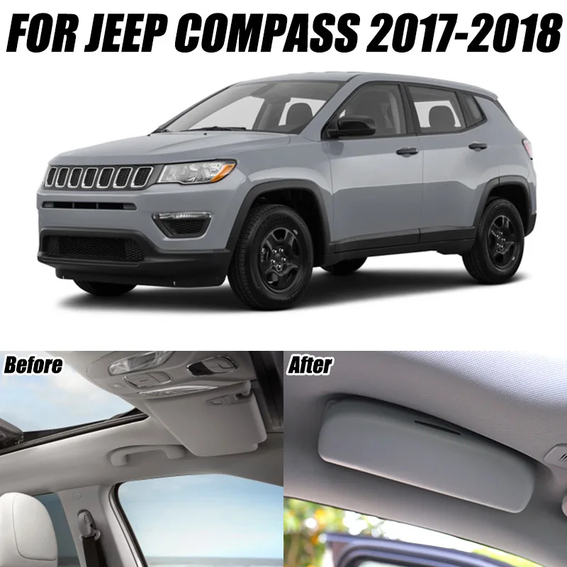 AX для Jeep Compass автомобильные солнцезащитные очки Чехол держатель очки Футляр для солнцезащитных очков хранение путешествий крепление на крышу серый