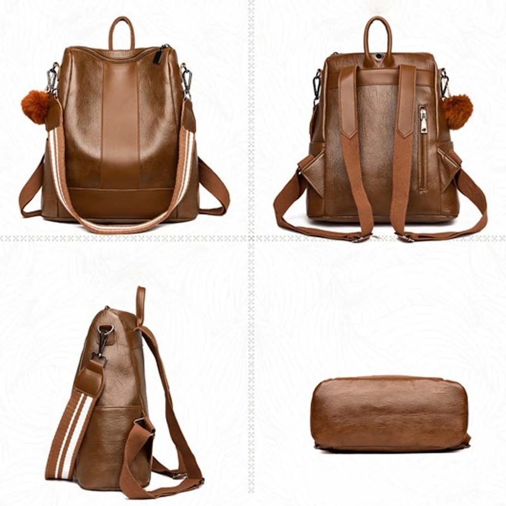 Одноцветная женская сумка из искусственной кожи дорожная через плечо Mochila Feminina