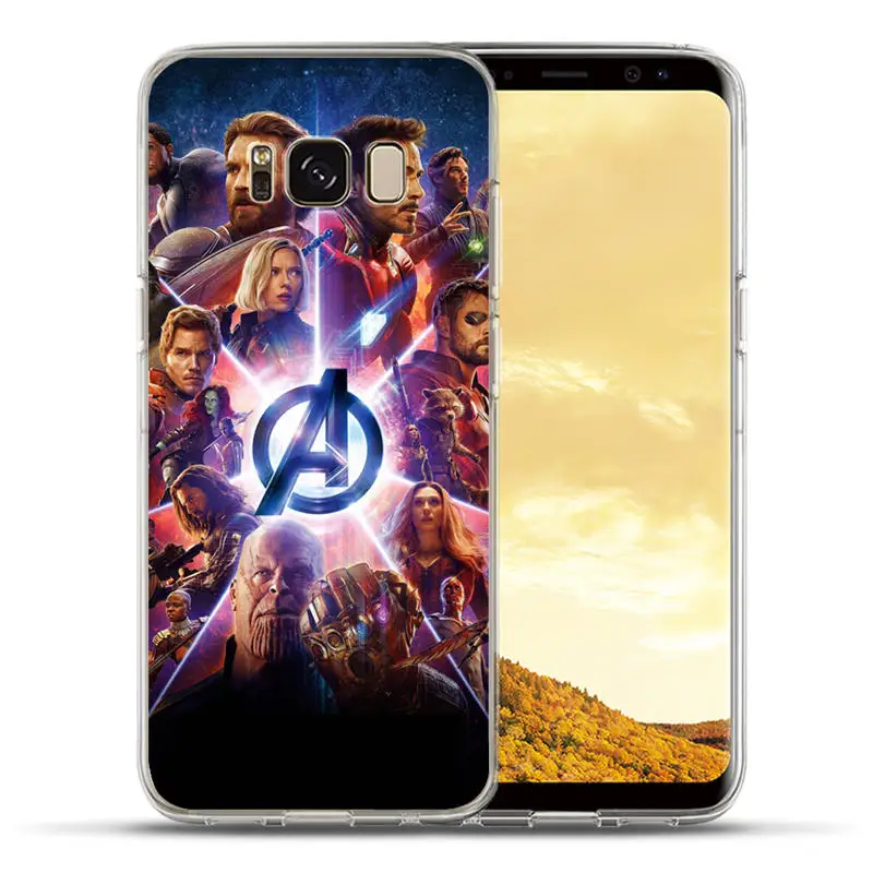 Для samsung Galaxy S8 S9 Plus S6 S7 Edge Note 8 роскошный чехол с героями Marvel, Мстители, силиконовый чехол, Coque Capinha Etui - Цвет: 04