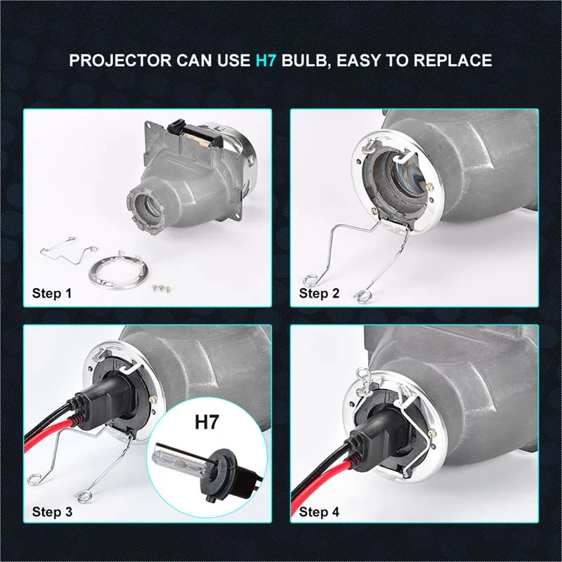 3,0 дюймов H7 Q5 Bi Xenon HID объектив проектора металлический держатель для H7 комплект ксеноновых ламп Автомобильные фары линзы Стайлинг ремонт аксессуары