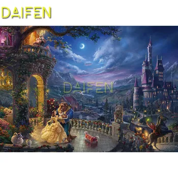 

Full Square Diamond mosaic cartoon dancing castle beauty Beast Full Round Diamond painting DIY Diamond embroidery Cross stitch