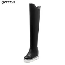 QZYERAI New to thigh womens boots tight inner height womens boots fashion womens shoes