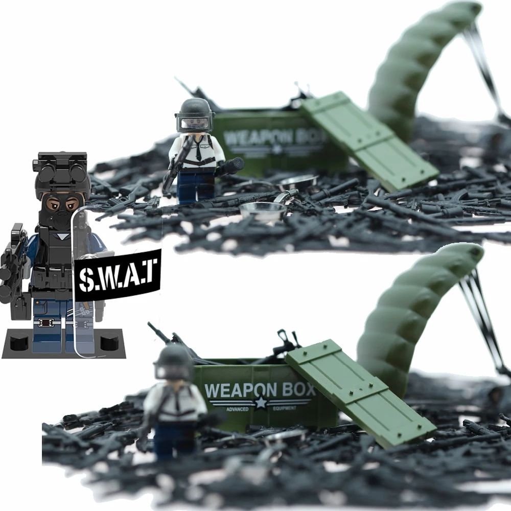 

Duplo technic military Weapons Arms set Weapon Pack city police brick Figures building blocks toys figures for children gift