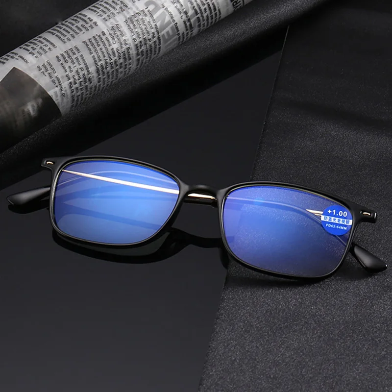 

Filter Blue Light Blocker Reading Glasses Flexible Readers TR Rectangle +1.0~4.0 Women Men