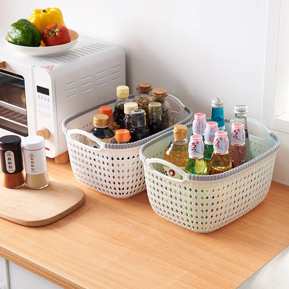 

Office Plastic Storage Basket Desktop Cosmetics Make Up Box Debris Case panier de rangement organizer caixas organizadora