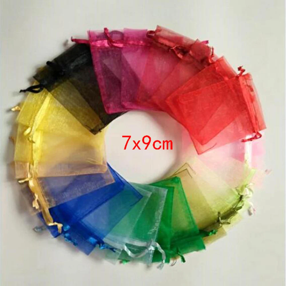 

7 X 9 cm 100pcs/lot Organza Bags Wedding Party Decoration Pouches Jewelry Packaging Bags Nice Gift Bag Packaging Pouch Wholesale