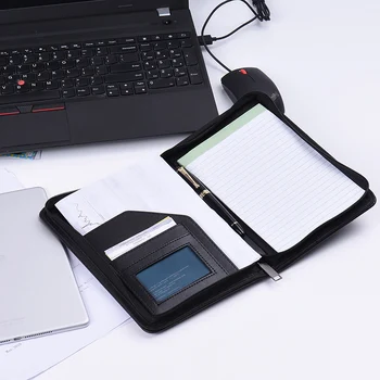 

Portable A5 Padfolio Business Portfolio Padfolio Writing Pad Holder Folder Document Case Organizer A5 PU Leather For Business