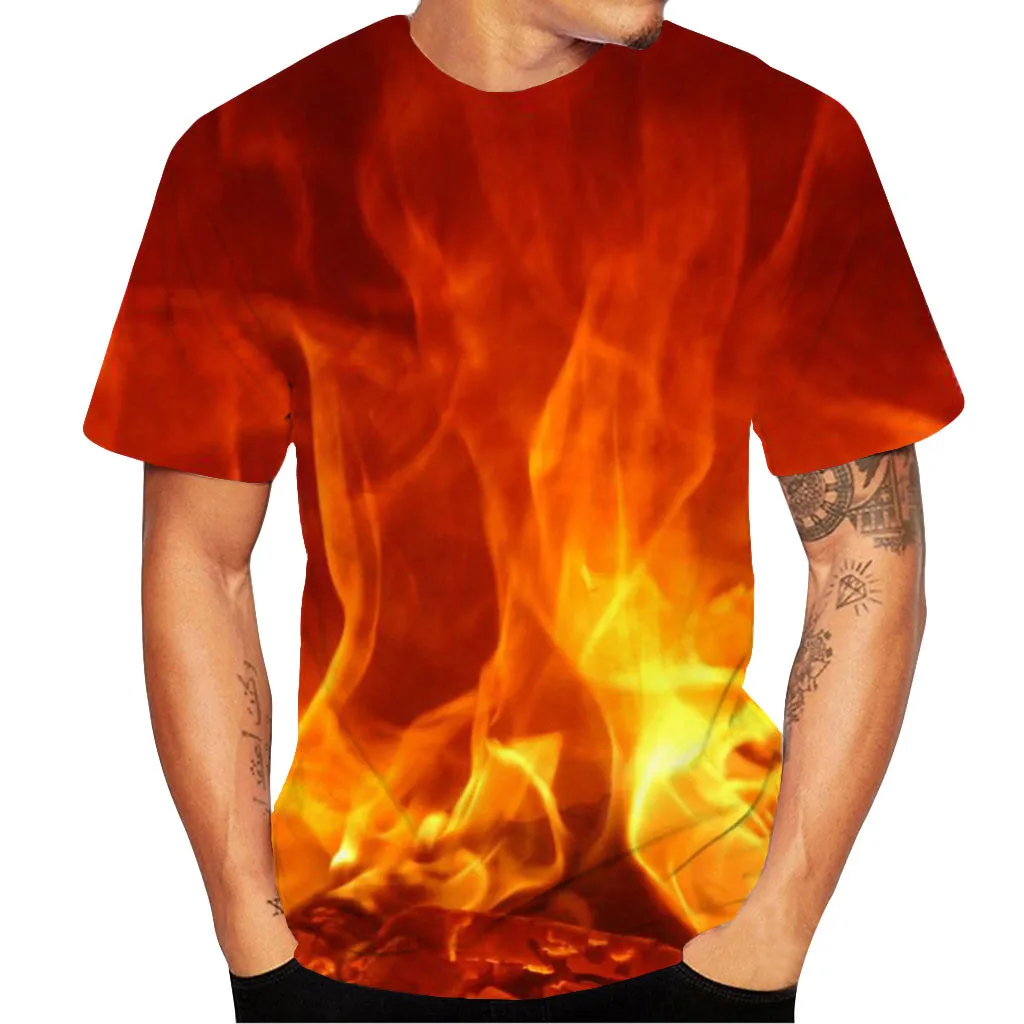 

2019 Best Selling Products Men's New Fashion 3D Flood Printed Short-sleeved T-shirt Sport Breathable Tops Camisetas Hombre