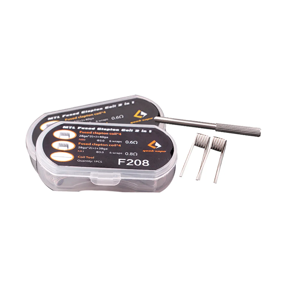 Orignal GeekVape MTL Fused Clapton Coil 2 in 1 8pcs/pack with SS coil tool Made From N80 & KA1 Materials For Vapor Production