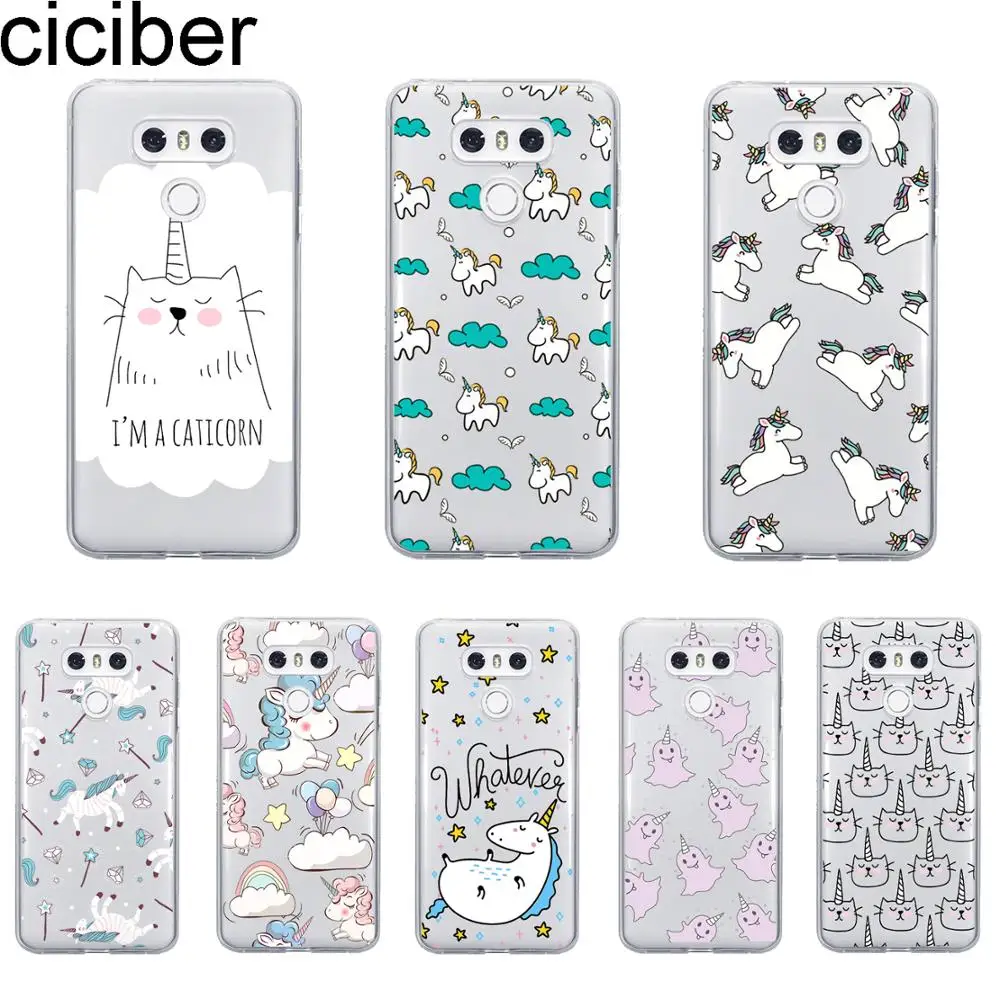 ciciber For LG G6 G7 G5 G4 V30 V35 V40 V20 THINQ TPU K10 K8 K7 K4 2017 2018 K9 K11 Plus Phone Cases Animal Unicorn |
