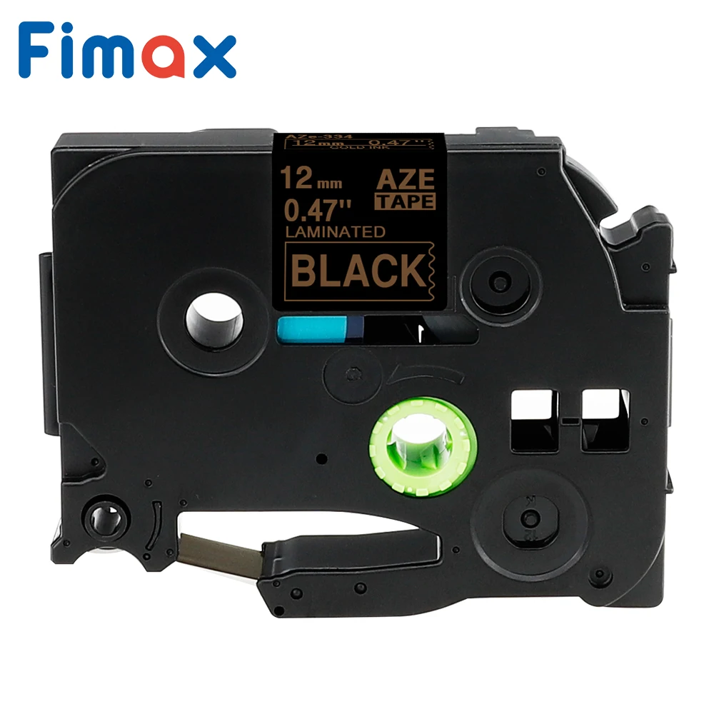 Fimax 8 шт. совместимый Brother P touch Label лента TZe-334 TZ-334 12 мм золото на черном Brother P-touch принтер этикеток производитель этикеток