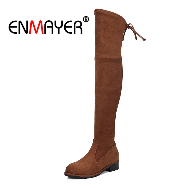 Black Rodilla Otoño brown Mujeres gray Invierno Moda Vaca Botas Encima Tacones Largo De Por La Zapatos Ante Cr749 Elástico Bolso Gruesos Enmayer Las qRx1gX