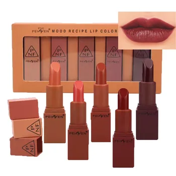 

PNF velvet matte lipstick 5colors makeup set nude pumpkin lipstick pencil waterproof long lasting moisturizing lip tattoo PN001
